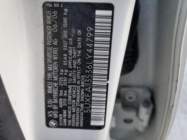 Photo 10 from auction – 2006 BMW X5 3.0I with VIN 5UXFA13536LY44799