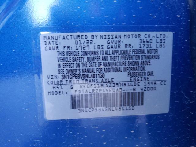 Photo 10 from auction – 2022 NISSAN KICKS S with VIN 3N1CP5BV5NL481150