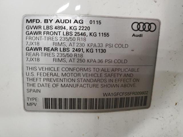 Photo 10 from auction – 2015 AUDI Q3 PRESTIG with VIN WA1GFCFS5FR009802