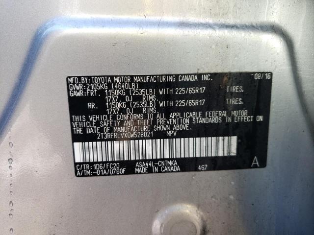 Photo 10 from auction – 2016 TOYOTA RAV4 XLE with VIN 2T3RFREVXGW528021