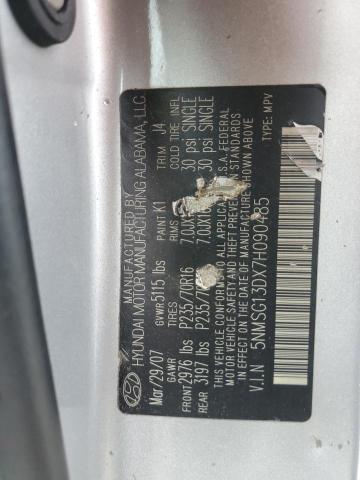 Photo 10 from auction – 2007 HYUNDAI SANTA FE G with VIN 5NMSG13DX7H090485