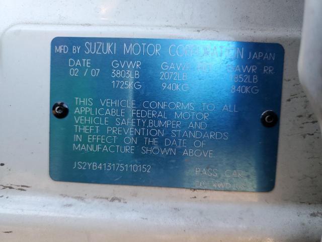 Photo 10 from auction – 2007 SUZUKI SX4 with VIN JS2YB413175110152