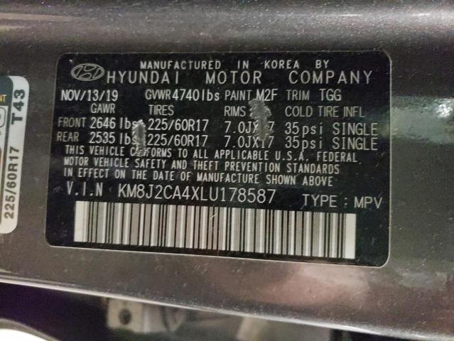 Photo 10 from auction – 2020 HYUNDAI TUCSON SE with VIN KM8J2CA4XLU178587