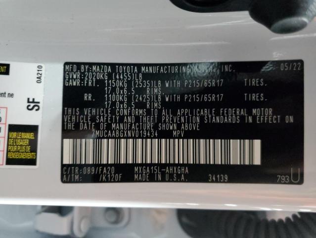 Photo 10 from auction – 2022 TOYOTA COROLLA CR with VIN 7MUCAABGXNV019434