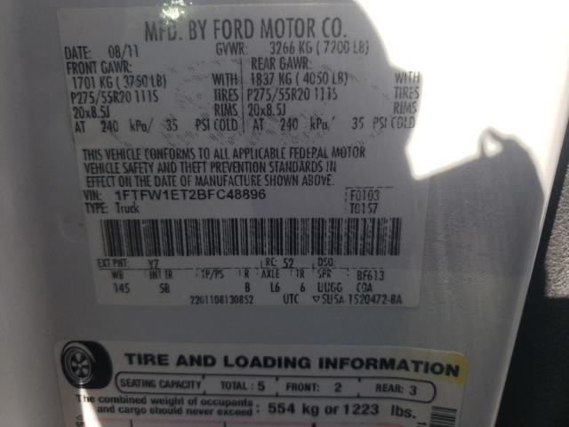 Photo 10 from auction – 2011 FORD F150 SUPER with VIN 1FTFW1ET2BFC48896