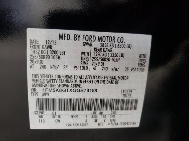 Photo 10 from auction – 2016 FORD EXPLORER S with VIN 1FM5K8GTXGGB79188
