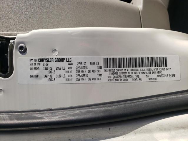 Photo 10 from auction – 2010 CHRYSLER TOWN & COU with VIN 2A4RR5D13AR253201