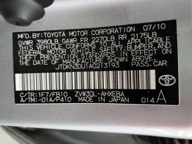 Photo 10 from auction – 2010 TOYOTA PRIUS with VIN JTDKN3DU1A0213193