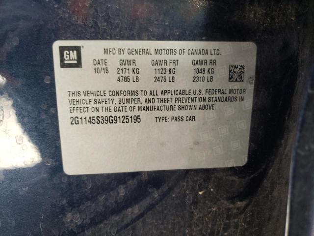 Photo 10 from auction – 2016 CHEVROLET IMPALA LTZ with VIN 2G1145S39G9125195