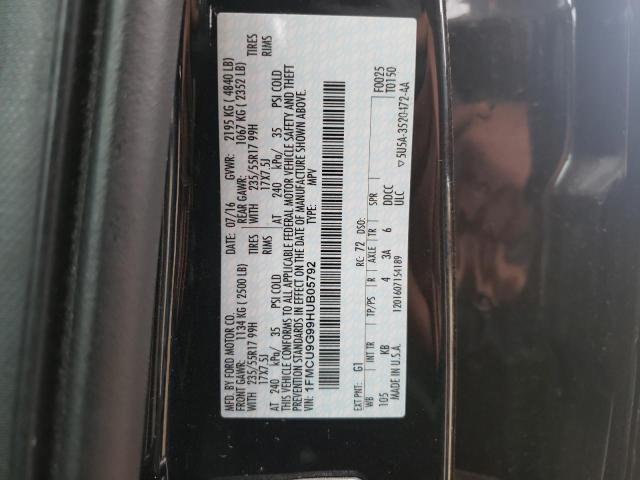 Photo 10 from auction – 2017 FORD ESCAPE SE with VIN 1FMCU9G99HUB05792