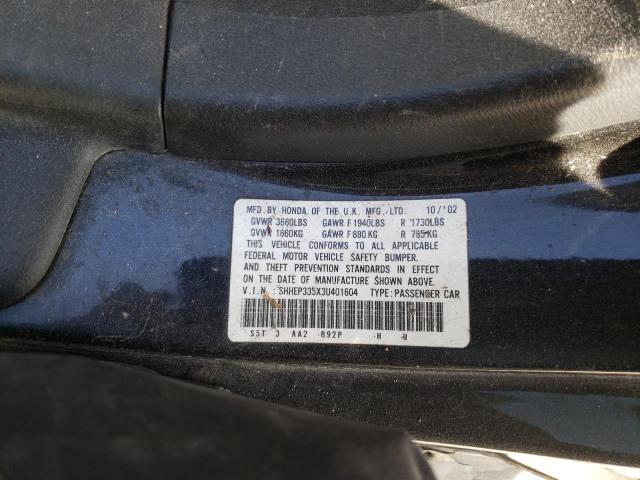 Photo 10 from auction – 2003 HONDA CIVIC SI with VIN SHHEP335X3U401604
