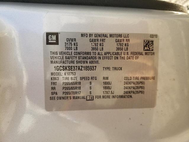 Photo 10 from auction – 2010 CHEVROLET SILVERADO with VIN 1GCSKSE37AZ185937