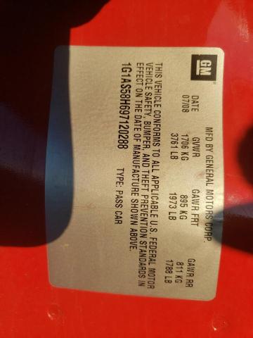 Photo 10 from auction – 2009 CHEVROLET COBALT LS with VIN 1G1AS58H697120288