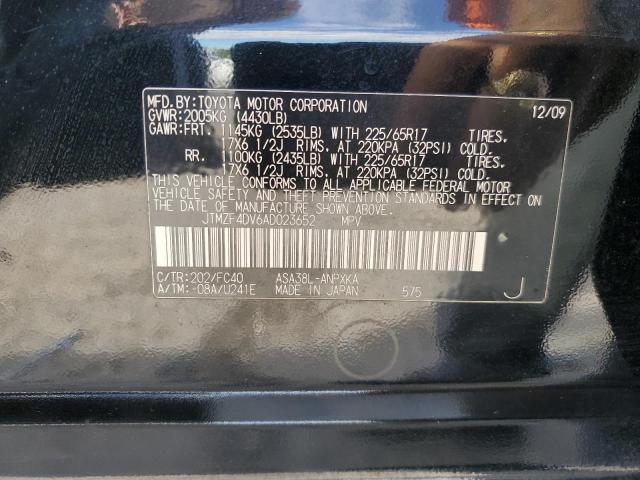 Photo 10 from auction – 2010 TOYOTA RAV4 with VIN JTMZF4DV6AD023652