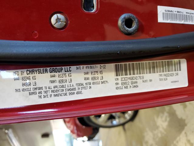 Photo 10 from auction – 2012 DODGE CHALLENGER with VIN 2C3CDYAG8CH217618