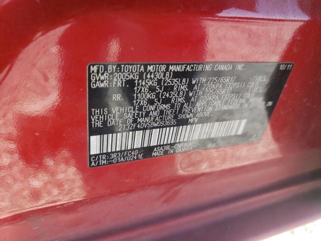 Photo 10 from auction – 2011 TOYOTA RAV4 with VIN 2T3ZF4DV5BW093695