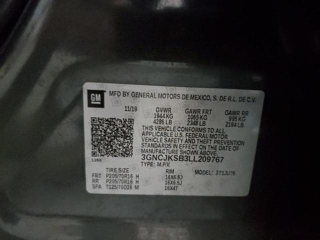 Photo 10 from auction – 2020 CHEVROLET TRAX LS with VIN 3GNCJKSB3LL209767