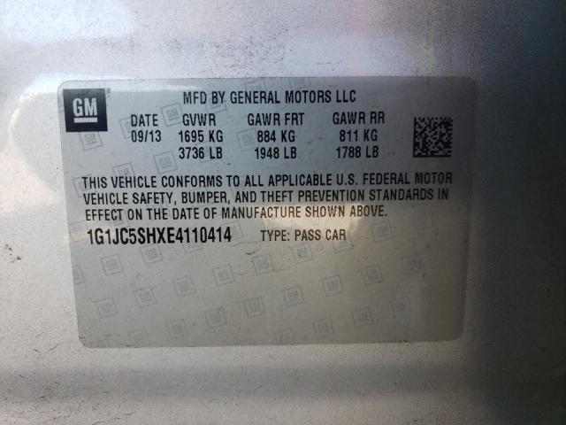 Photo 10 from auction – 2014 CHEVROLET SONIC LT with VIN 1G1JC5SHXE4110414