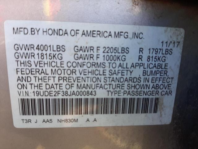 Photo 10 from auction – 2018 ACURA ILX BASE W with VIN 19UDE2F38JA000843