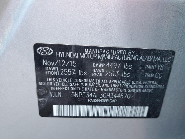 Photo 10 from auction – 2016 HYUNDAI SONATA SPO with VIN 5NPE34AF3GH344670