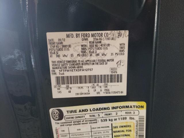 Photo 10 from auction – 2013 FORD F150 SUPER with VIN 1FTFW1ETXDFA12757