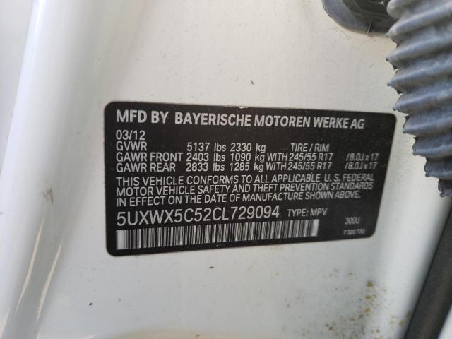 Photo 10 from auction – 2012 BMW X3 XDRIVE2 with VIN 5UXWX5C52CL729094