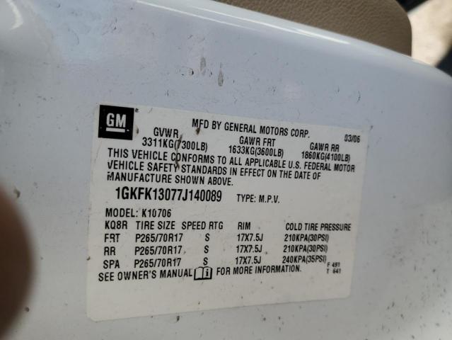 Photo 10 from auction – 2007 GMC YUKON with VIN 1GKFK13077J140089