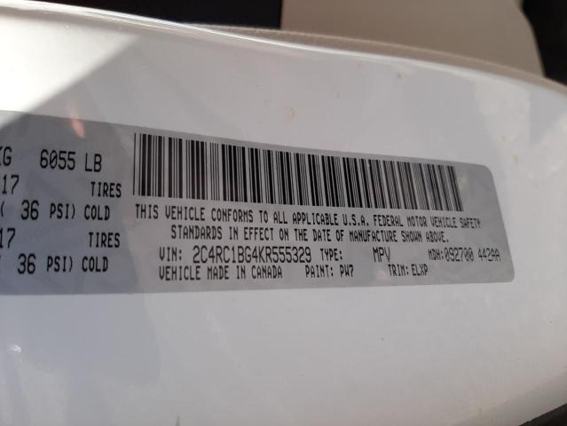 Photo 10 from auction – 2019 CHRYSLER PACIFICA T with VIN 2C4RC1BG4KR555329