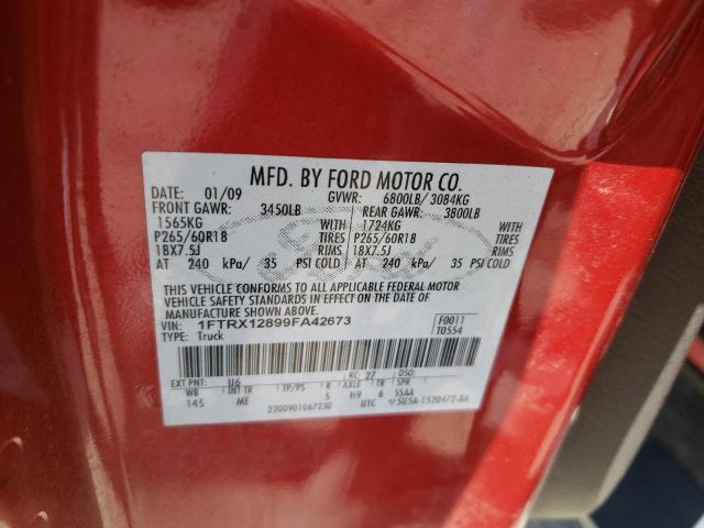 Photo 10 from auction – 2009 FORD F150 SUPER with VIN 1FTRX12899FA42673