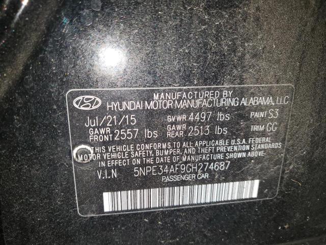 Photo 10 from auction – 2016 HYUNDAI SONATA SPO with VIN 5NPE34AF9GH274687