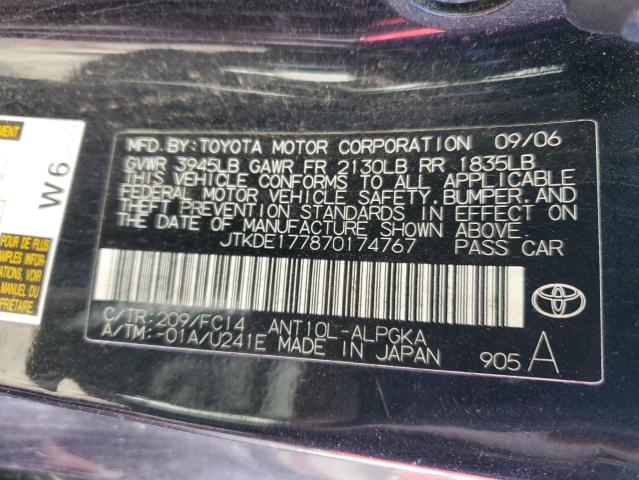 Photo 10 from auction – 2007 TOYOTA SCION TC with VIN JTKDE177870174767