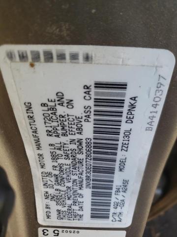Photo 10 from auction – 2007 TOYOTA COROLLA CE with VIN 1NXBR30E07Z806883