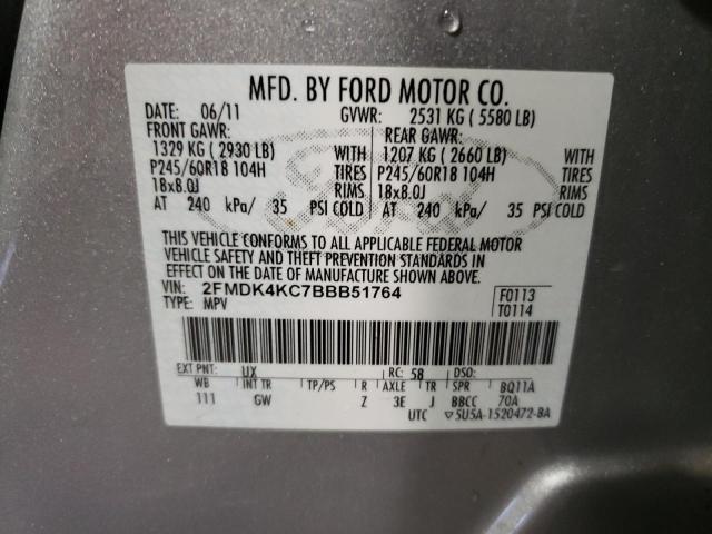 Photo 10 from auction – 2011 FORD EDGE LIMIT with VIN 2FMDK4KC7BBB51764