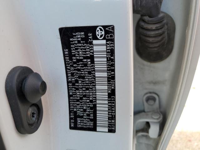 Photo 10 from auction – 2018 TOYOTA COROLLA L with VIN 5YFBURHEXJP756153