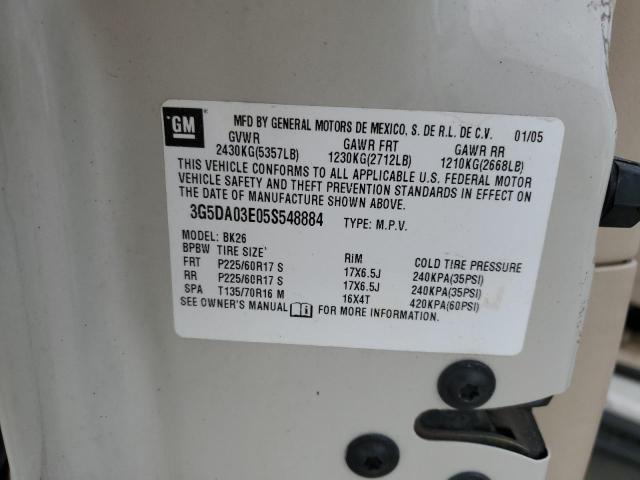 Photo 10 from auction – 2005 BUICK RENDEZVOUS with VIN 3G5DA03E05S548884