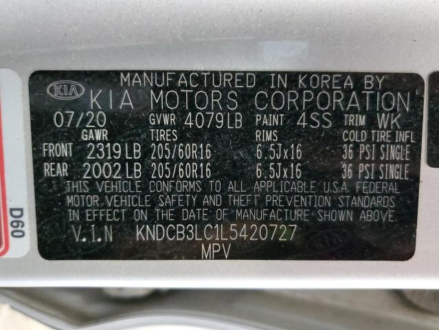 Photo 10 from auction – 2020 KIA NIRO LX with VIN KNDCB3LC1L5420727