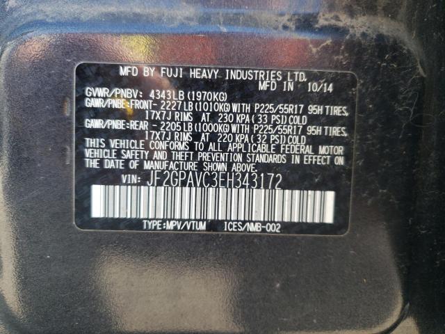 Photo 10 from auction – 2014 SUBARU XV CROSSTR with VIN JF2GPAVC3EH343172