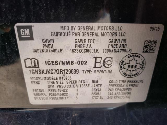 Photo 10 from auction – 2016 CHEVROLET SUBURBAN K with VIN 1GNSKJKC7GR129639