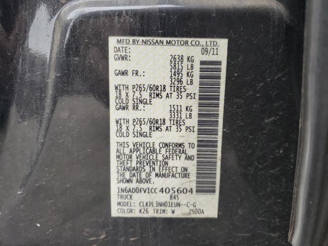 Photo 10 from auction – 2012 NISSAN FRONTIER S with VIN 1N6AD0FV1CC405604