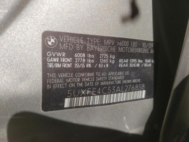 Photo 10 from auction – 2010 BMW X5 XDRIVE3 with VIN 5UXFE4C53AL276858