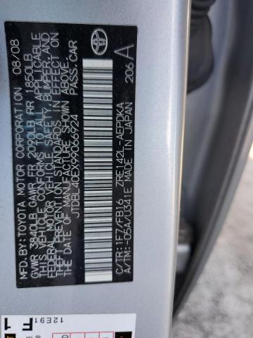 Photo 10 from auction – 2009 TOYOTA COROLLA BA with VIN JTDBL40EX99066924