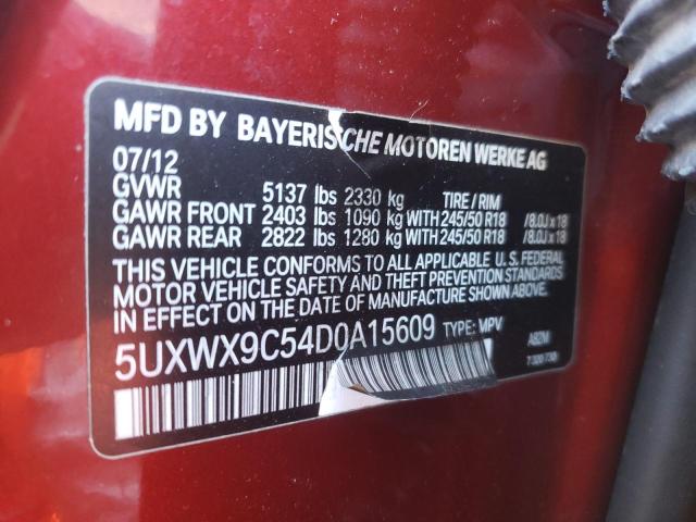 Photo 10 from auction – 2013 BMW X3 XDRIVE2 with VIN 5UXWX9C54D0A15609
