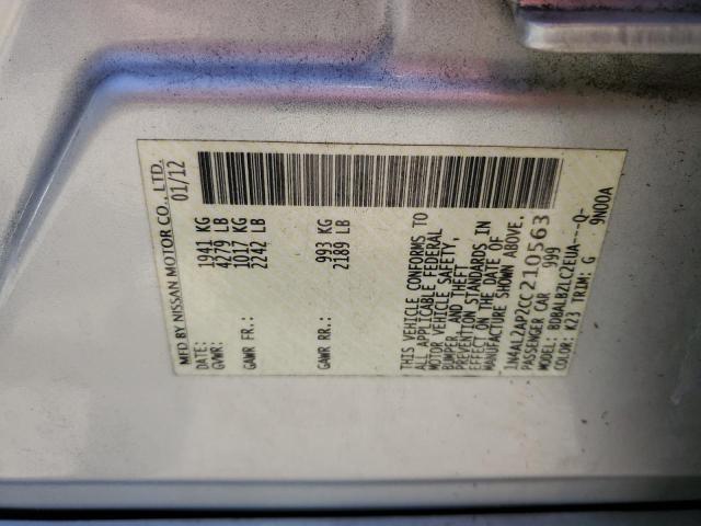 Photo 10 from auction – 2012 NISSAN ALTIMA BAS with VIN 1N4AL2AP2CC210563