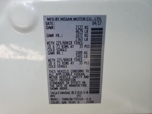 Photo 10 from auction – 2017 NISSAN ROGUE SV with VIN 5N1AT2MV6HC828654