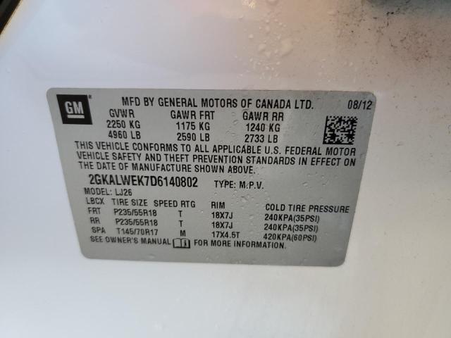 Photo 10 from auction – 2013 GMC TERRAIN SL with VIN 2GKALWEK7D6140802