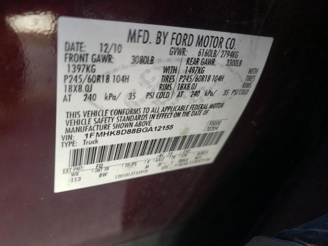 Photo 10 from auction – 2011 FORD EXPLORER X with VIN 1FMHK8D88BGA12155