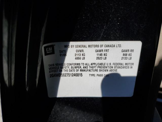 Photo 10 from auction – 2005 BUICK LACROSSE C with VIN 2G4WD562751246815