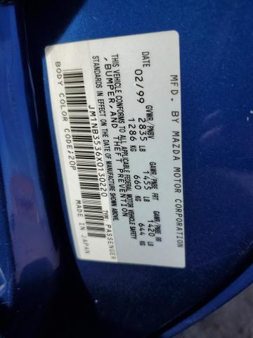 Photo 10 from auction – 1999 MAZDA MX-5 MIATA with VIN JM1NB3536X0130220