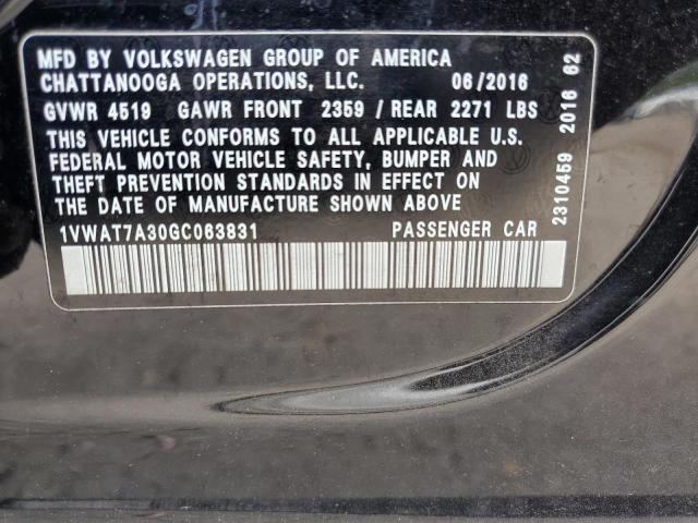 Photo 10 from auction – 2016 VOLKSWAGEN PASSAT with VIN 1VWAT7A30GC063831