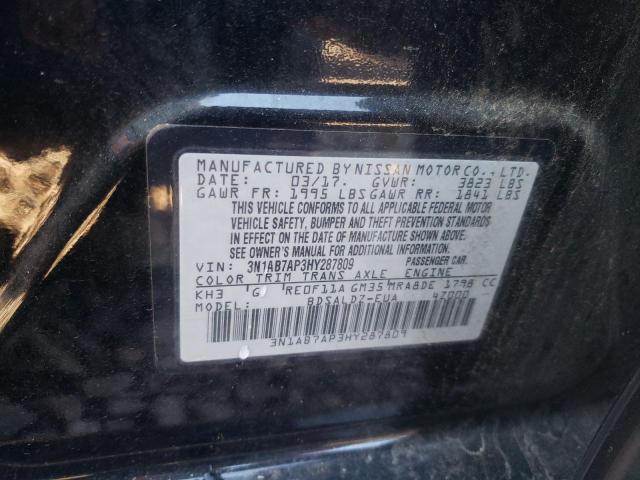Photo 10 from auction – 2017 NISSAN SENTRA S with VIN 3N1AB7AP3HY287809